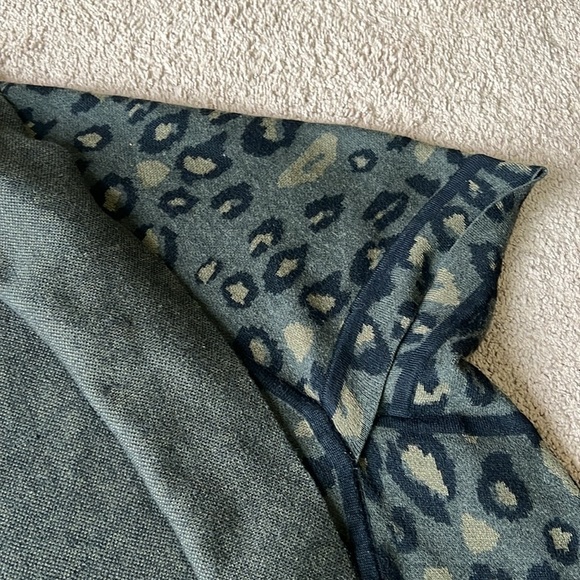 Anthropologie Akemi + Kin Terra Leopard Cardigan Green Black - Picture 7 of 10